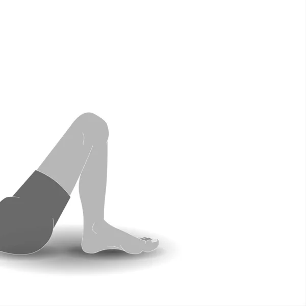 Piede Uomo Sfondo Bianco Illustrazione Vettoriale Uomo Che Pratica Yoga — Foto Stock