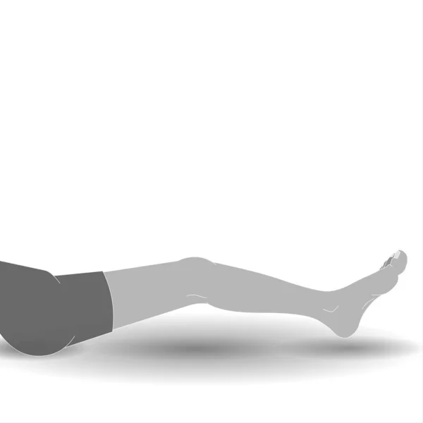 床に横になっている若い男の足のイラスト フィットネス アンド ワークアウト 男が運動をしている 脚が上がった 腹筋や足のためのワークアウト 減量のためのフィットネス — ストック写真