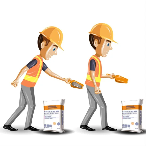 Construction workers - Vector illustration of workers in hardhats.