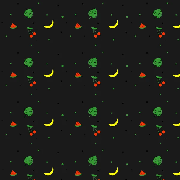 Seamless Pattern Fruits Summer Pattern — Stock Vector