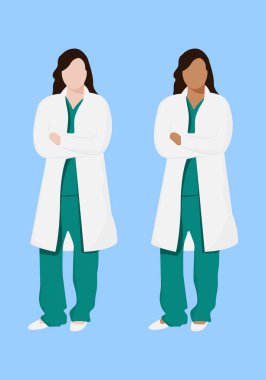 Doktor ve hemşire vektör