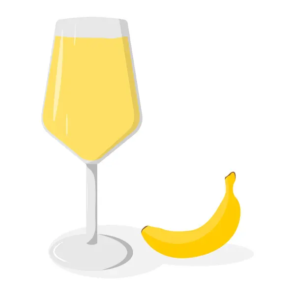 バナナジュースのグラス — ストックベクタ