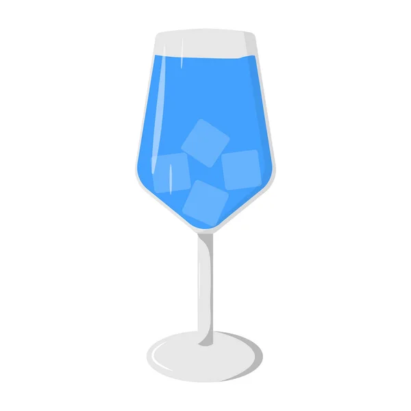 Glass Blue Drink — Stock Vector