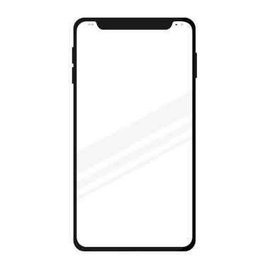 Boş pano beyaza izole edildi. Telefon beyaza. akıllı telefon