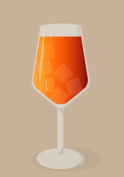 アペロール スプリッツカクテル オレンジのカクテル オレンジジュース ガラスのカクテルだ ベクターイラスト — ストックベクタ