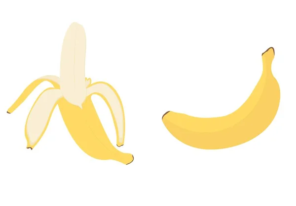 Banana Sfondo Bianco — Vettoriale Stock