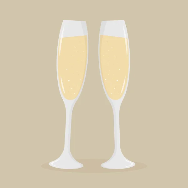 Champagne Glasses Champagne Vector Illustration — Stock Vector