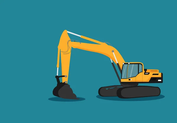stock vector excavator on the background. vector illustration