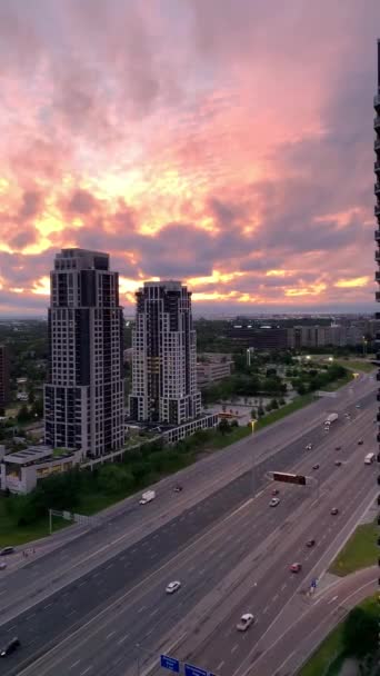 Захід Сонця Над Містом Центральний Захід Сонця — стокове відео