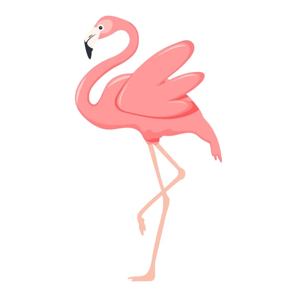 Illustration Eines Rosafarbenen Flamingos Illustration Eines Flamingos Flamingo Mit Blumen — Stockvektor