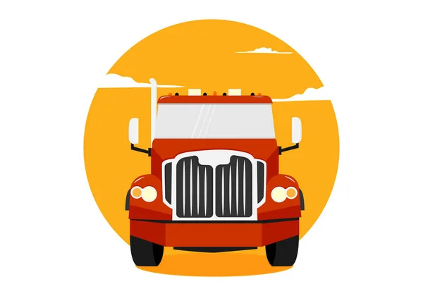 Ілюстрація Вантажівки Векторний Фургон Вантажівка Дорозі — стоковий вектор