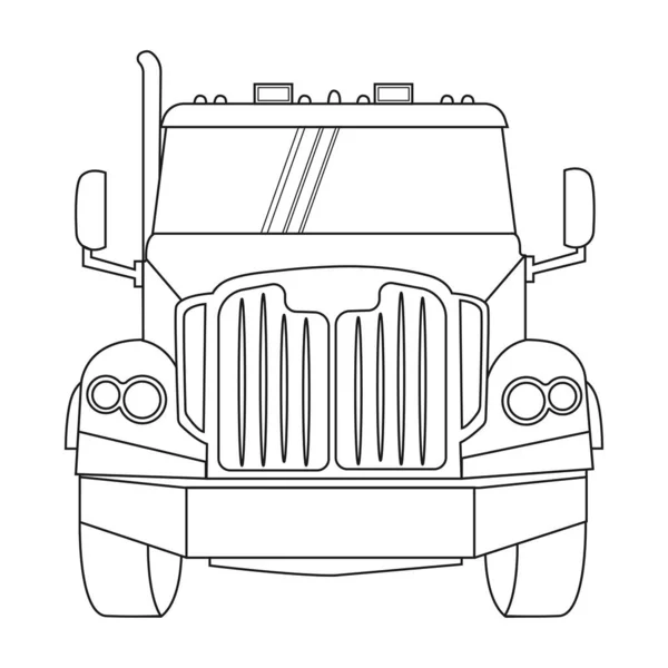 Απεικόνιση Ενός Φορτηγού Φορτηγό Μιας Γραμμής — Διανυσματικό Αρχείο