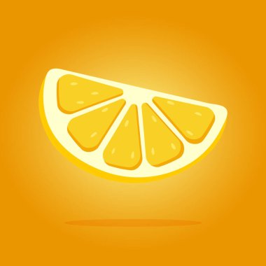 Beyaz üzerine limon dilimi. vektör illüstrasyonu