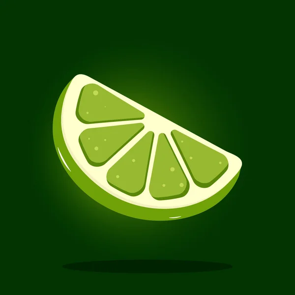 Lime Sur Fond Noir Illustration Vectorielle — Image vectorielle