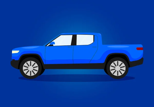 Vehículo Todoterreno Coche Sobre Fondo Azul Camión Vector Ilustración — Vector de stock