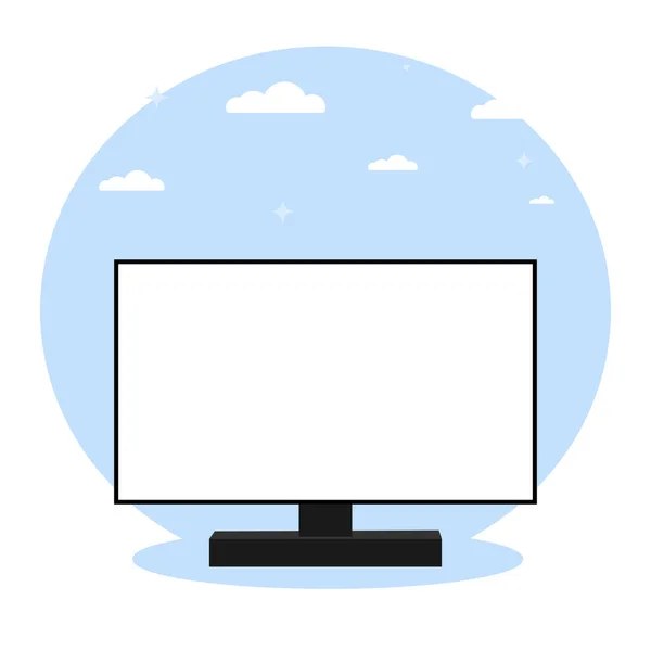 Monitor Computador Com Tela Ilustração Vetorial —  Vetores de Stock