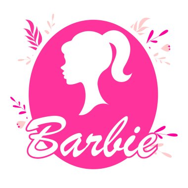 Barbie çıkartmaları. Bebek çıkartmaları. Barbie çıkartmalarının vektör illüstrasyonu