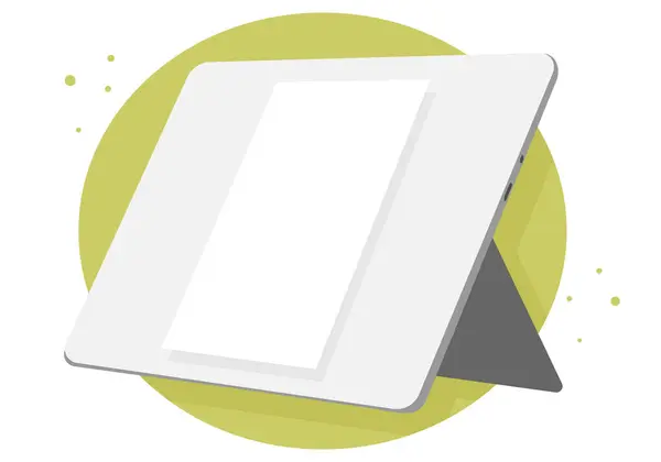 Tablet Com Tela Tablet Ilustração Vetorial Plana Comprimido Com Fundo —  Vetores de Stock