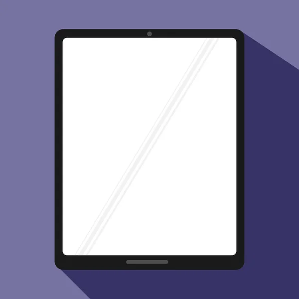 Tablet Obrazovkou Plochá Vektorová Ilustrace Tableta Zázemím — Stockový vektor