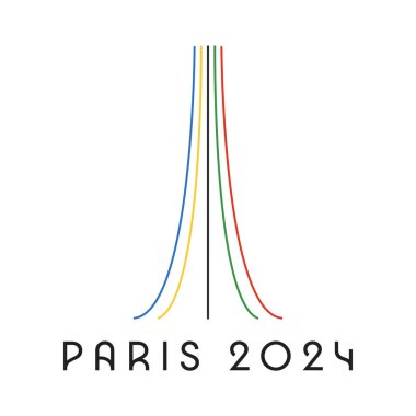 Paris 2024. Paris 'te oyun. Vektör illüstrasyonu