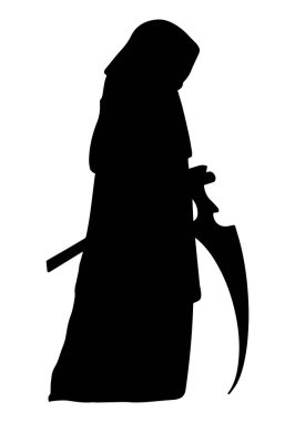  Cadılar Bayramı vektör çizimi. Tırpanla ölüm..