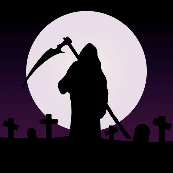 Halloween Vector Illustration Death Scythe — Stock Vector