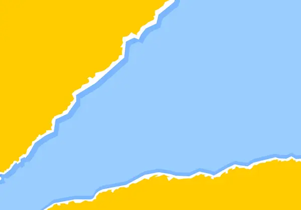 Обрізаний Розрізаний Край Паперу Простором Копіювання Кольоровий Синій Жовтий Фон — стоковий вектор