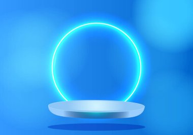 Podyum. Gerçekçi 3D silindir kaide podyumu seti. Ürünler için asgari sahne sahne sahne sahne gösterisi, tanıtım gösterisi. Gölgede vektör geometrik biçimler.