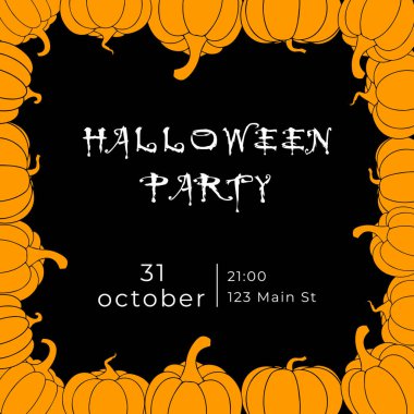 Cadılar Bayramı partisi davetiyeleri. vektör illüstrasyonu