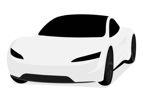 Carro Realista Isolado Branco Ilustração Carro Vetorial Definir Carro Todos —  Vetores de Stock