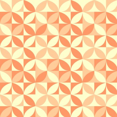 Yapraklı kusursuz desen. Bauhaus tarzı. Bauhaus çiçekleriyle arka plan. Vektör illüstrasyonu