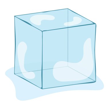 Şeffaf cam küp şekilleri gerçekçi bir şekilde. Vektör illüstrasyonu