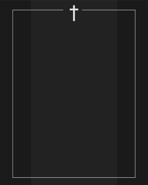 Cenaze vekil kartı. Boş kart. Vektör İllüstratördeki Dijital Cenaze Davetiyesi Şablonu