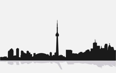 Toronto şehrinin silüeti. Vektör illüstrasyonu