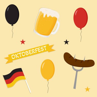 Oktoberfest bira festivali afişleri vektör illüstrasyonu