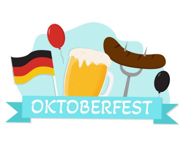 Oktoberfest bira festivali afişleri vektör illüstrasyonu