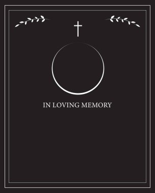 Cenaze vekil kartı. Boş kart. Vektör İllüstratördeki Dijital Cenaze Davetiyesi Şablonu