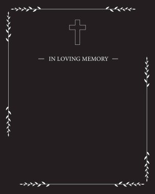 Cenaze vekil kartı. Boş kart. Vektör İllüstratördeki Dijital Cenaze Davetiyesi Şablonu