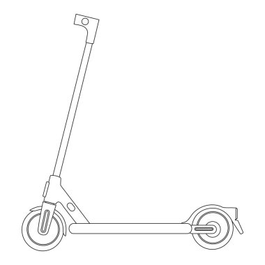 Scooter 'ın 3 boyutlu görüntüsü. Elektrikli scooter. Yer nakliyesi. vektör illüstrasyonu