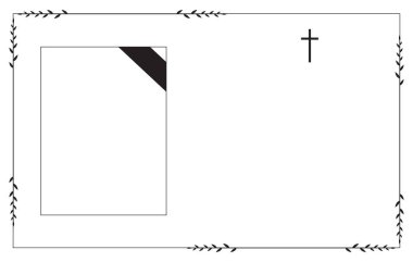Cenaze vekil kartı. Boş kart. Vektör İllüstratördeki Dijital Cenaze Davetiyesi Şablonu