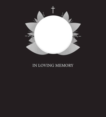 Cenaze vekil kartı. Boş kart. Vektör İllüstratördeki Dijital Cenaze Davetiyesi Şablonu