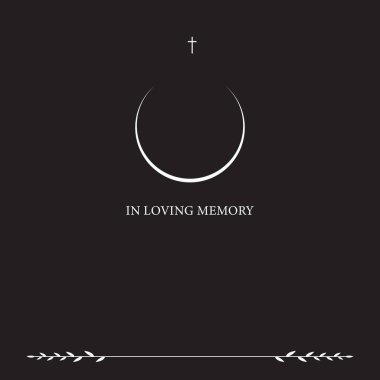 Cenaze vekil kartı. Boş kart. Vektör İllüstratördeki Dijital Cenaze Davetiyesi Şablonu