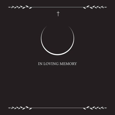 Cenaze vekil kartı. Boş kart. Vektör İllüstratördeki Dijital Cenaze Davetiyesi Şablonu