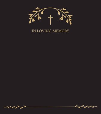 Cenaze kartı. Boş kart. Sevgi dolu hafıza kartında. resimleme