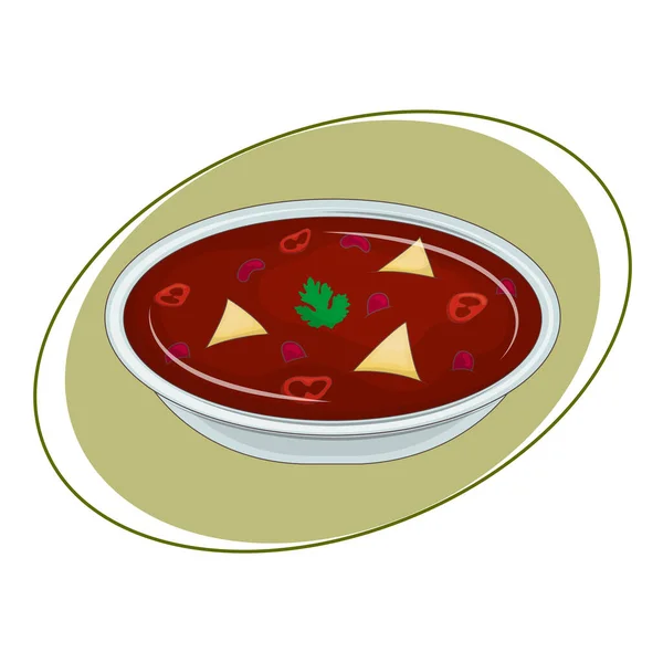 Μεξικάνικη Ντοματόσουπα Φασόλια Και Καυτερές Πιπεριές Ζεστή Χορτοφαγική Σούπα Λαχανικών — Διανυσματικό Αρχείο