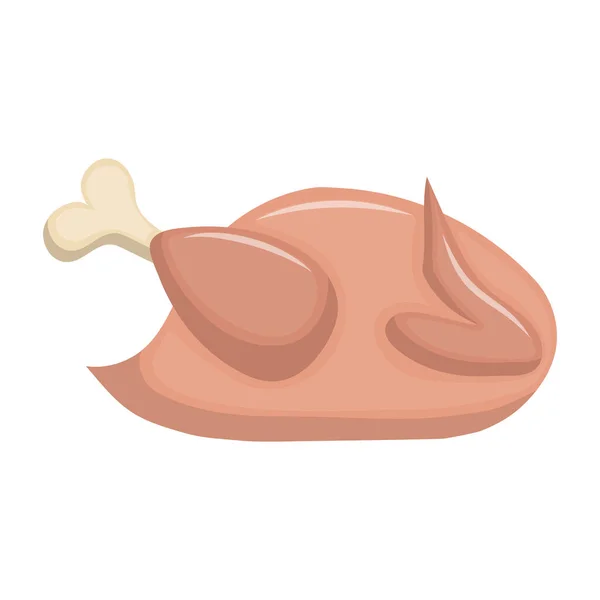Fresh Raw Chicken Homemade Meat Dietary Purposes Flat Vector Illustration — Stock Vector