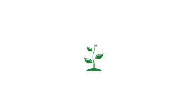 Yeşil enerji sistemi. Çevre teknolojisi konsepti. Yeşil teknoloji, alternatif enerji, yenilenebilir kaynak. Bitkiler büyüyen animasyon.