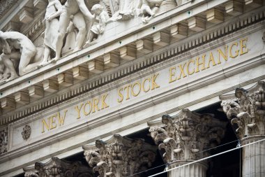 Wall Street NYSE (New York Borsası) Aşağı Manhattan 'ın Finans Bölgesi