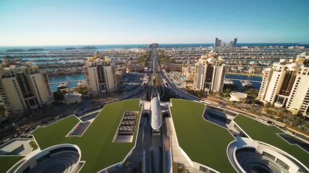 迪拜棕榈塔顶部美丽的空中景观 — 图库视频影像