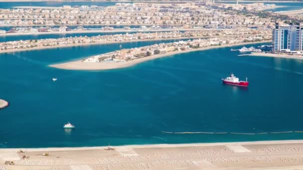 Dubai Palm Island Nappal Légi Felvétel — Stock videók